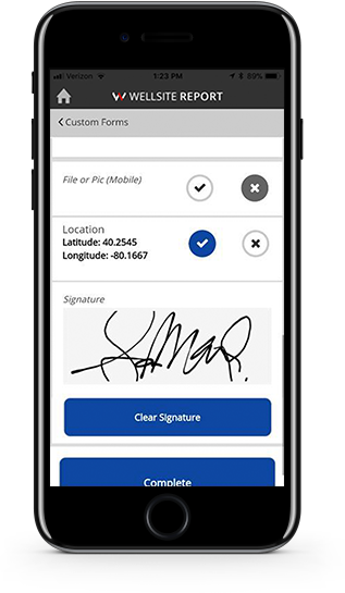 Custom Form being completed on mobile device Custom Form being completed on mobile device